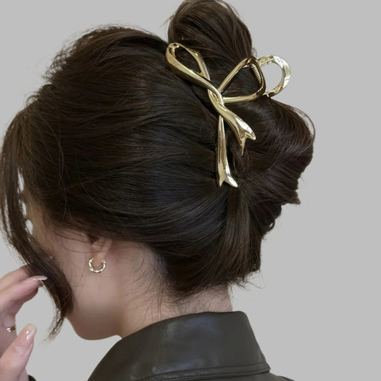 Bow Hair Clip - Gold